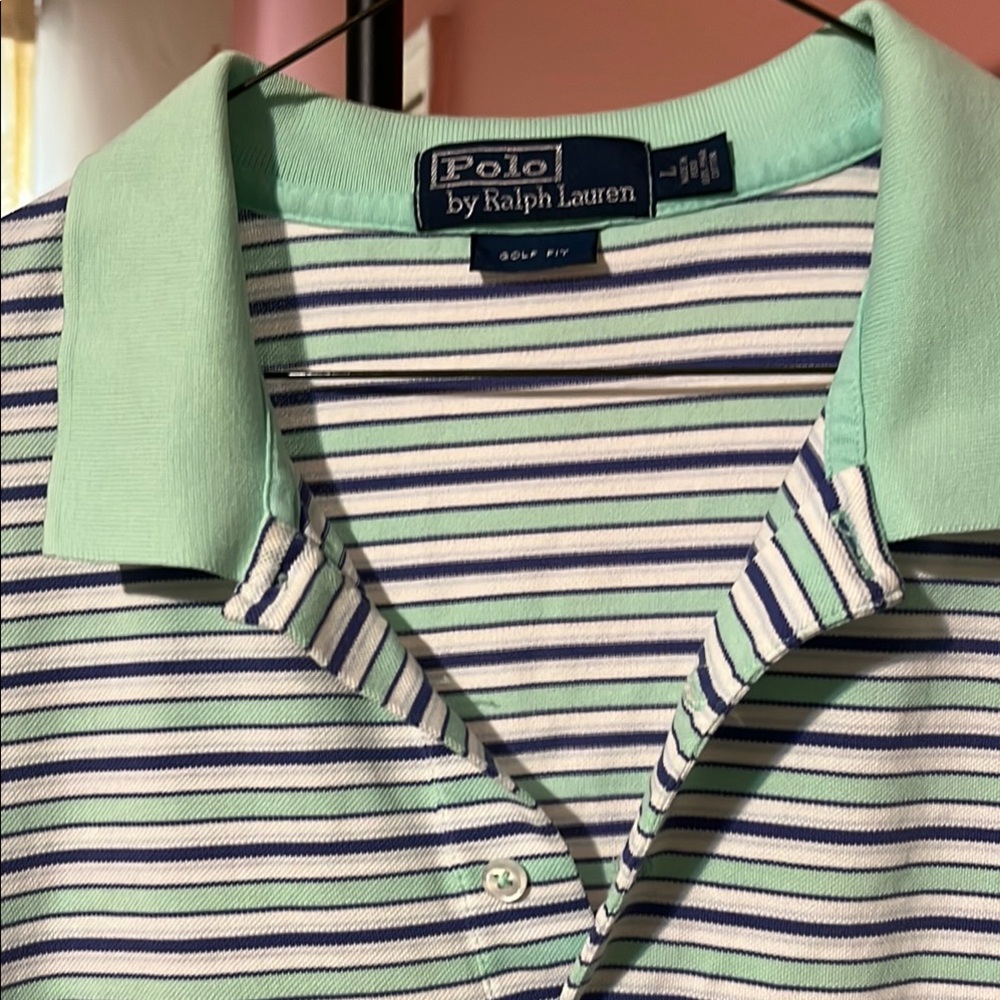 Ralph Lauren Green and White Polo GOLF Shirt